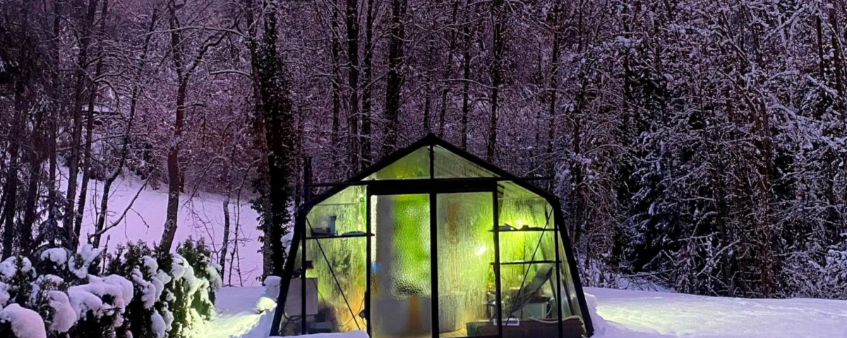 Une serre Myfood sous la neige